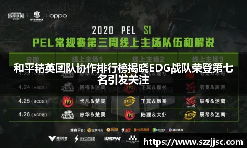 和平精英团队协作排行榜揭晓EDG战队荣登第七名引发关注